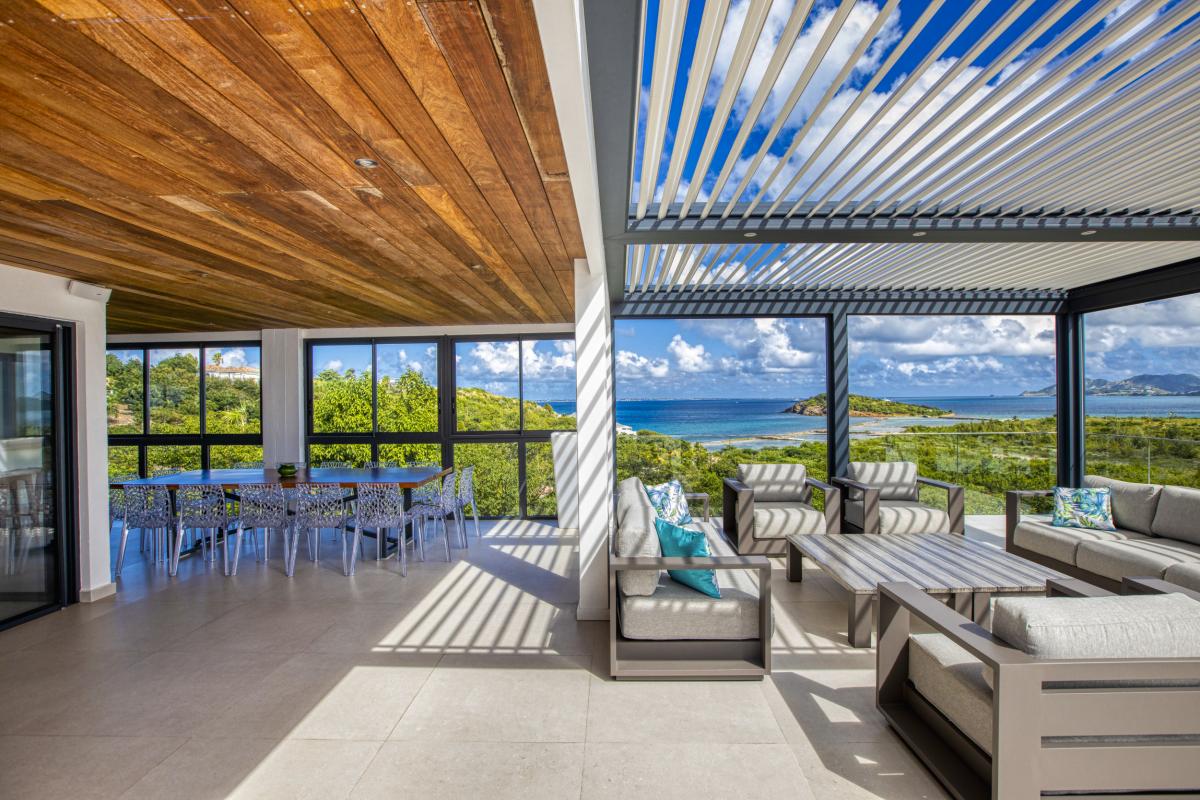 Location villa Saint Martin Terres Basses - villa 5 chambres 10 prsonnes - 300m de la plage de Baie aux Prunes - Vue mer et Piscine (12)